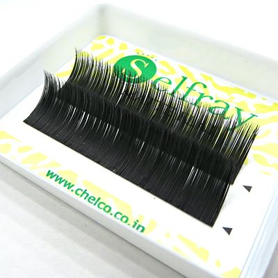 【Selfray】マットフラットラッシュ Cカール/ブラック　マツエク　フラットラッシュ