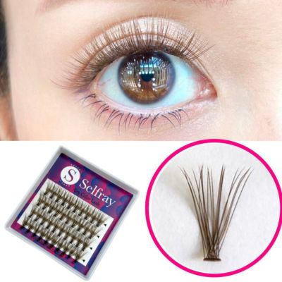 【Selfray】チョコレートブラウン Dカール 太さ0.07mm 20本束　カラー