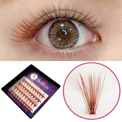 【在庫無くなり次第終了75%OFF!!】【Selfray】マロンブラウン Jカール 太さ0.07mm 20本束　カラー