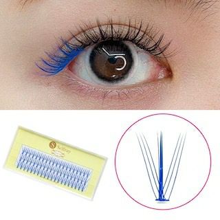 【Selfray】センターラッシュ ブルー Cカール 太さ0.10mm　カラー